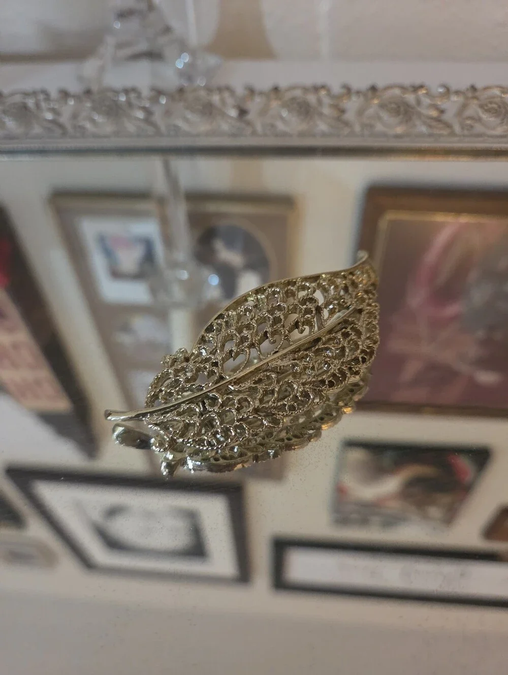 Vintage Gold Tone Filigree Brooch